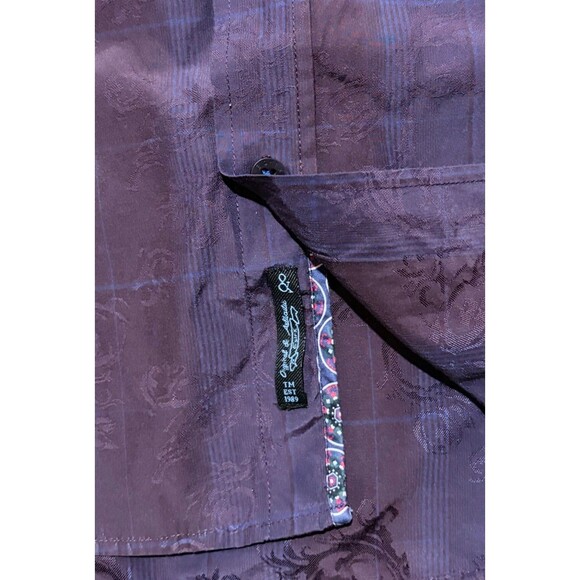 Eight & X Men’s Button Up Shirt Medium Purple Vintage Long Sleeve - Picture 7 of 8